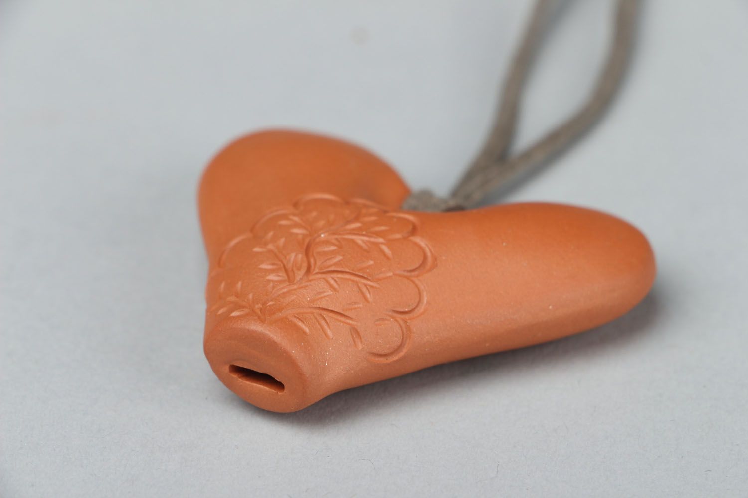 Ceramic pendant whistle Heart photo 4