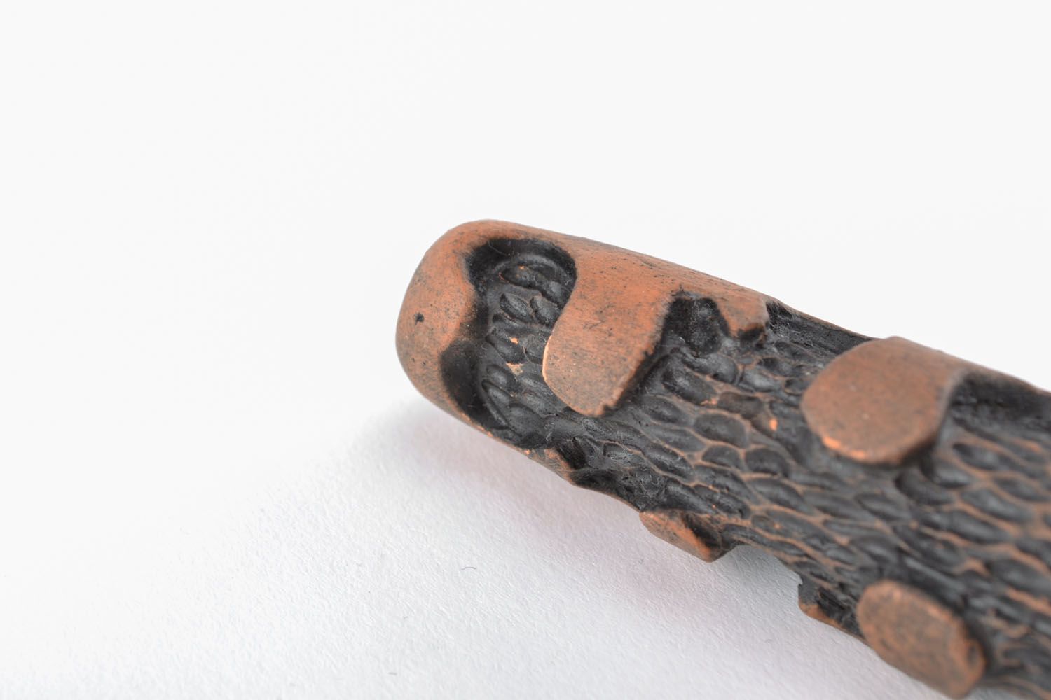 Pipe en terre cuite faite main brune décorée écologique originale souvenir   photo 3