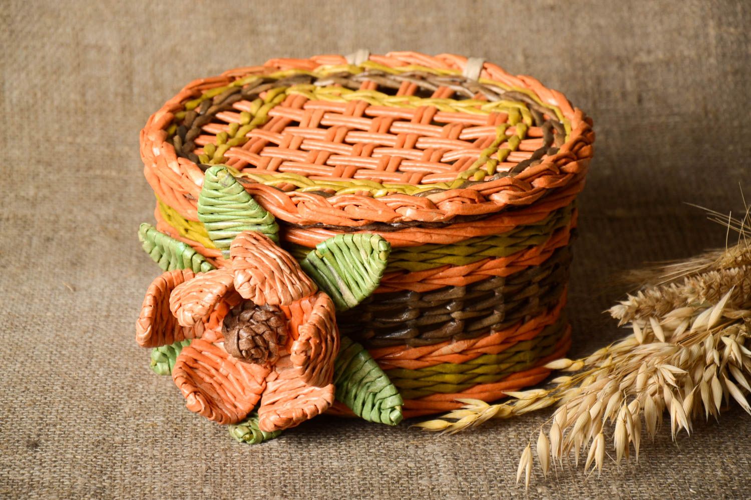 Handmade woven bread basket unusual lovely accessory interesting kitchen utensil photo 1