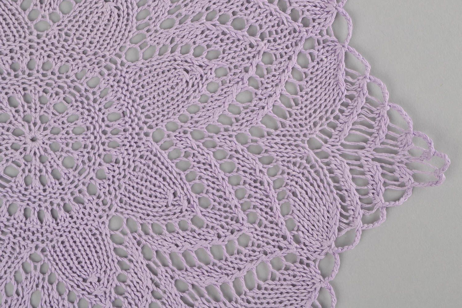 Napperon violet fait main Textile de table tricoté ajouré Décoration maison photo 4