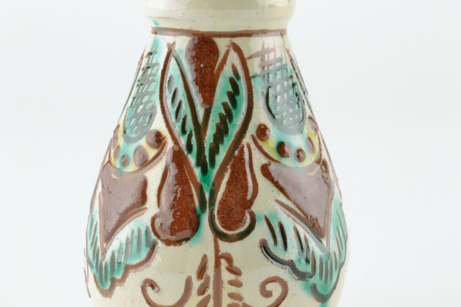 4 inches handmade clay glazed classic style vase décor 0,25 lb photo 3