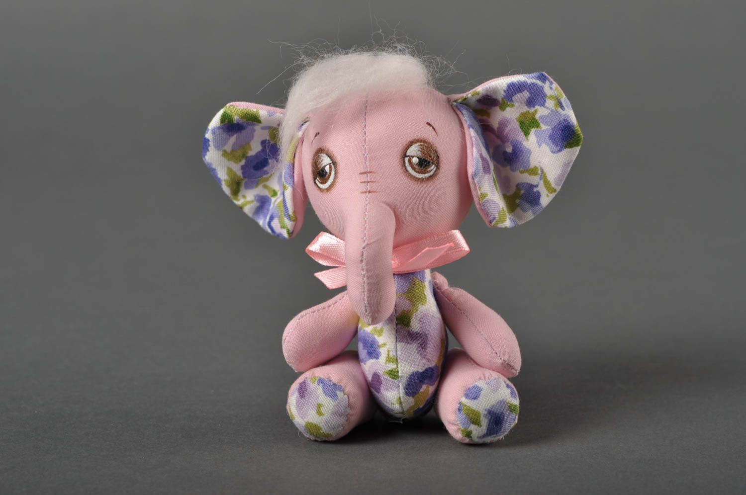 Jouet éléphant Peluche faite main en textile décorative Cadeau pour enfant photo 1