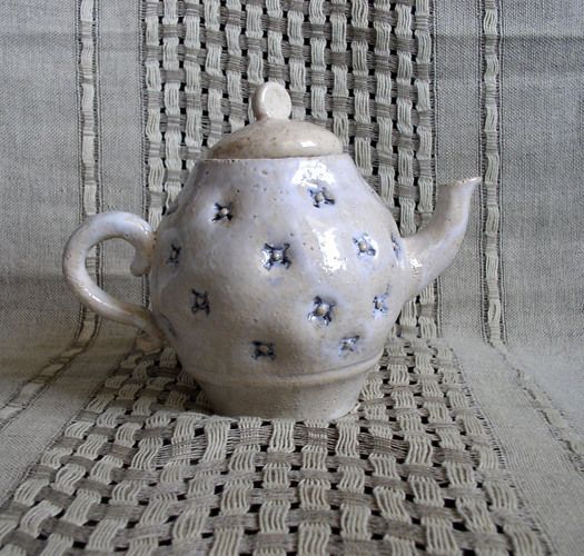 Weiße Teekanne aus Ton 0.5 L foto 1