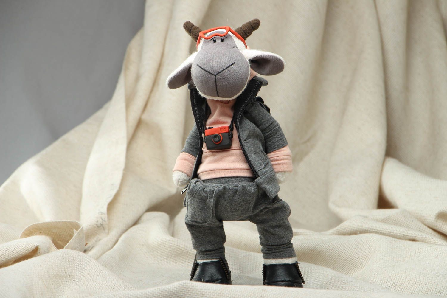 Handmade fabric toy Goat photo 1