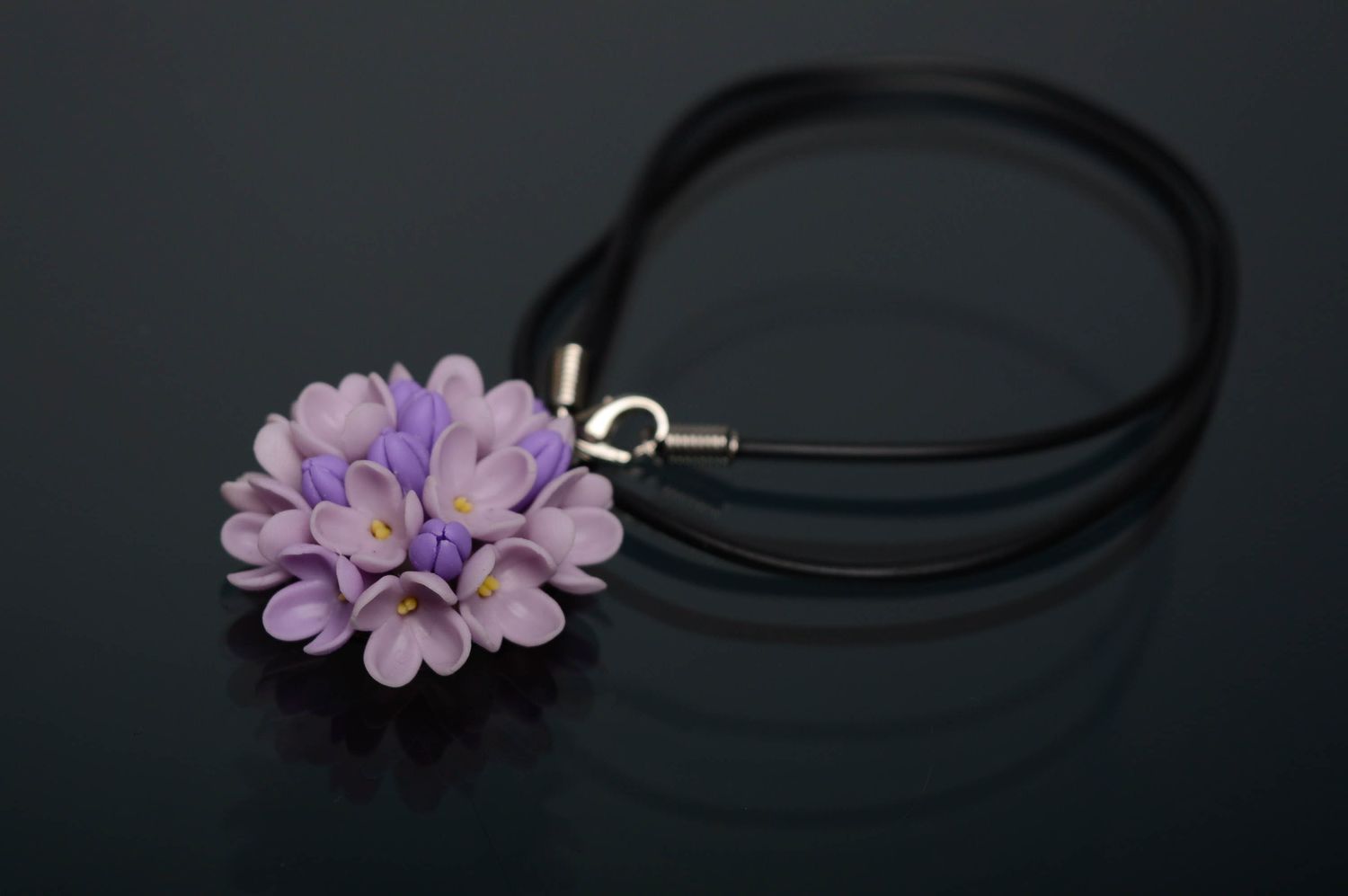 Cold porcelain necklace Lilac photo 1