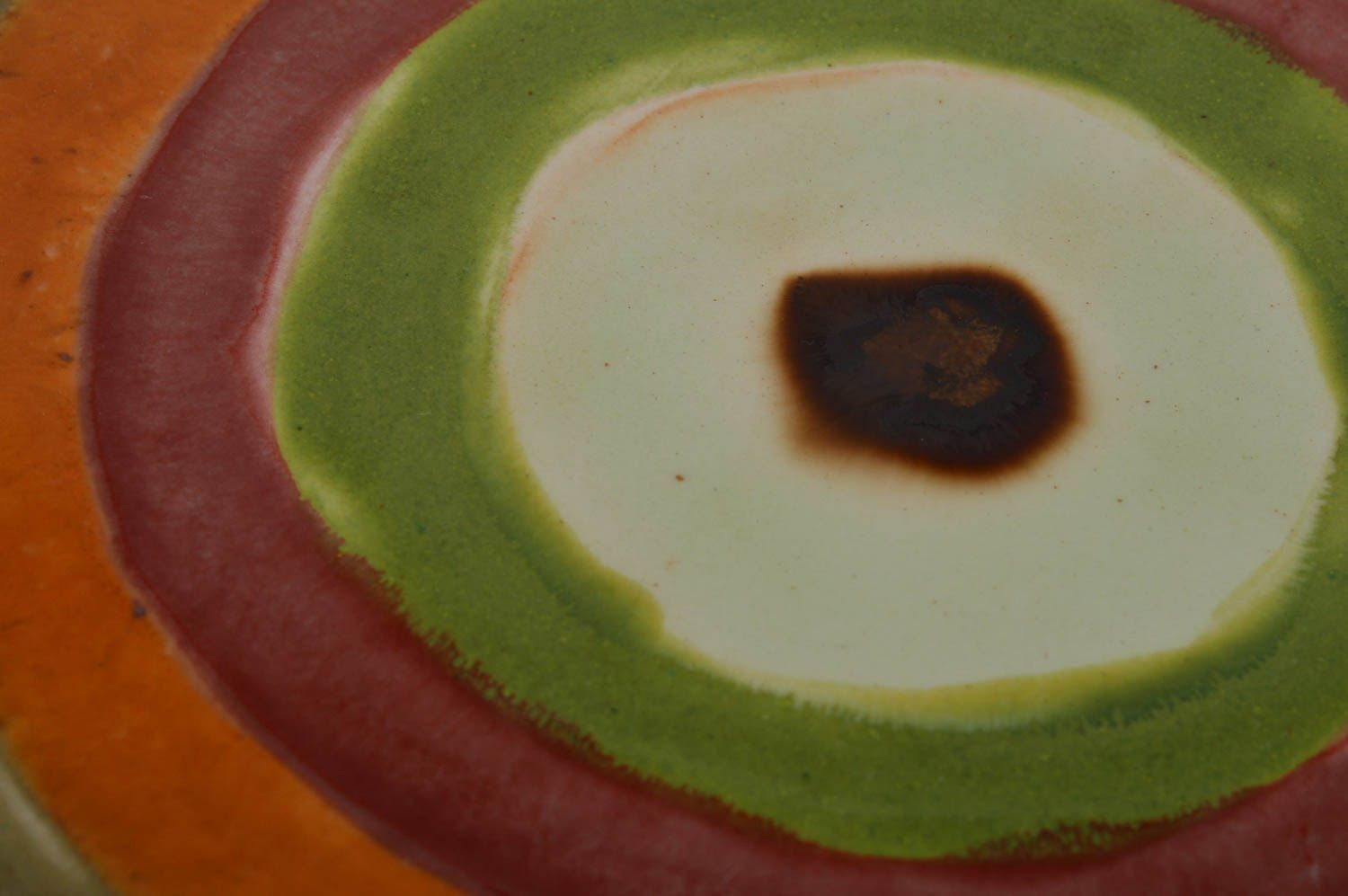Десертная фарфоровая тарелка плоская яркая красивая стильная ручной работы фото 2