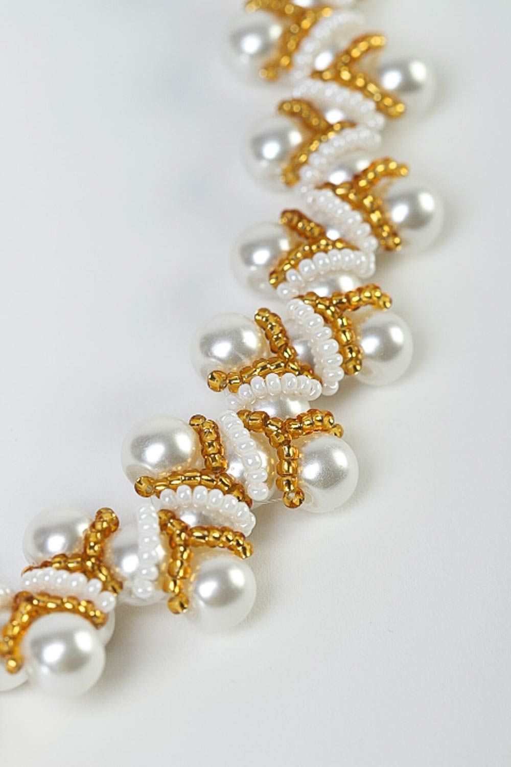 Halskette für Frauen handgemacht Designer Schmuck Halskette aus Rocailles foto 3