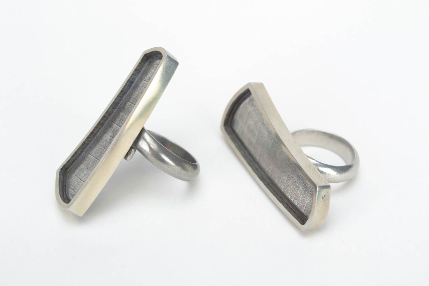 Blanks for creative work metal rings with adjustable sizes set of 2 pieces photo 2