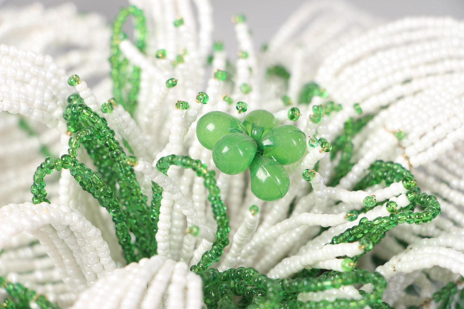 Handmade topiary made of threads and beads photo 3