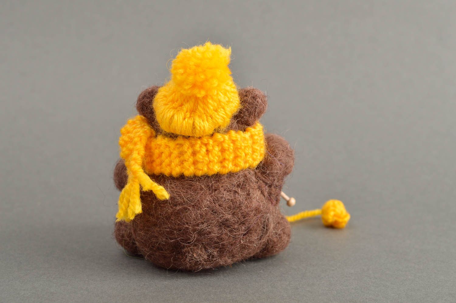 Handmade cute woolen toy stylish animal figurine unusual interior toy photo 4