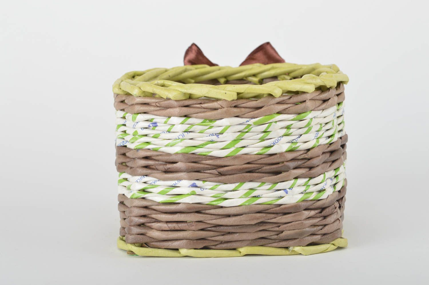 Подарочная корзина ручной работы плетеная корзина декор для интерьера декупаж фото 5