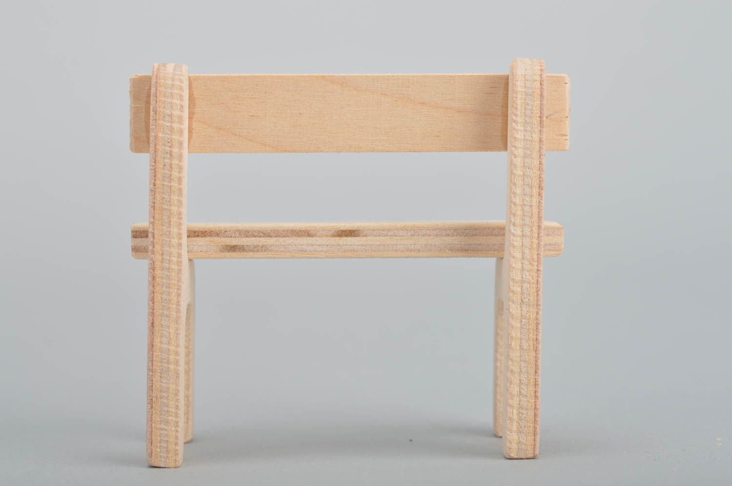 Natural eco friendly handmade stylish cute bench for doll made of plywood photo 5