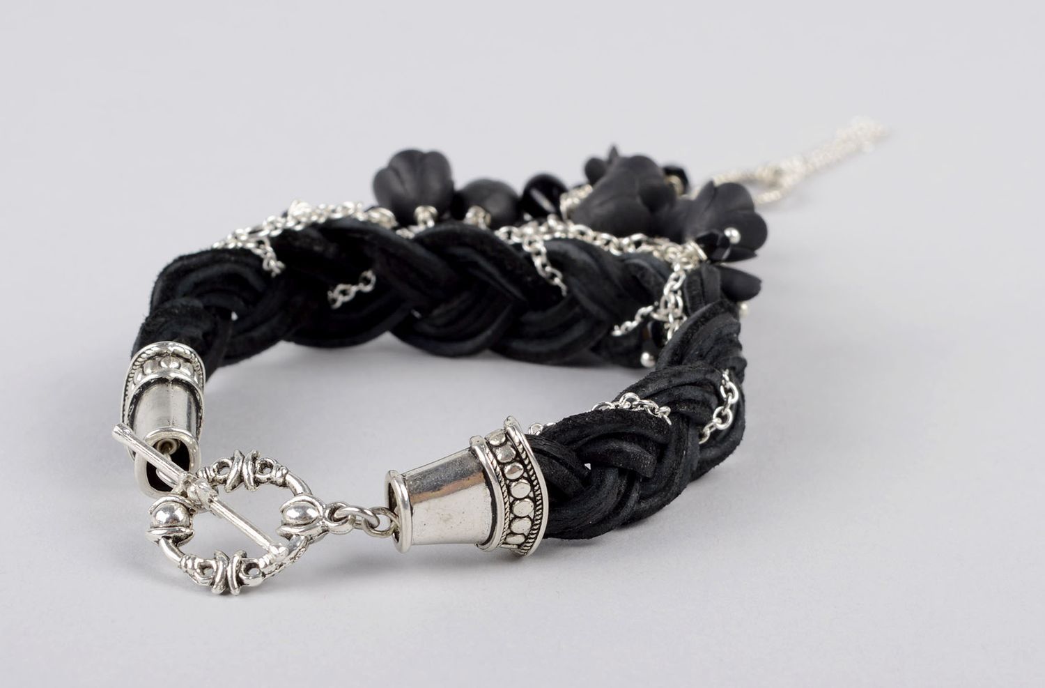 Handmade bracelet unusual bracelet leather accessory gift ideas beads jewelry photo 5