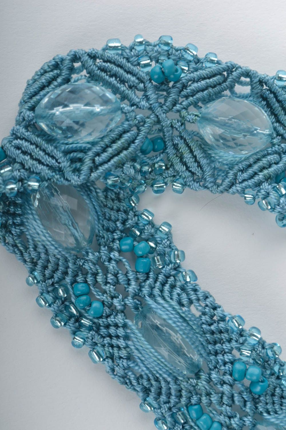 Handmade geflochtener Gürtel Accessoires für Frauen Damen Gürtel zart in Blau foto 4