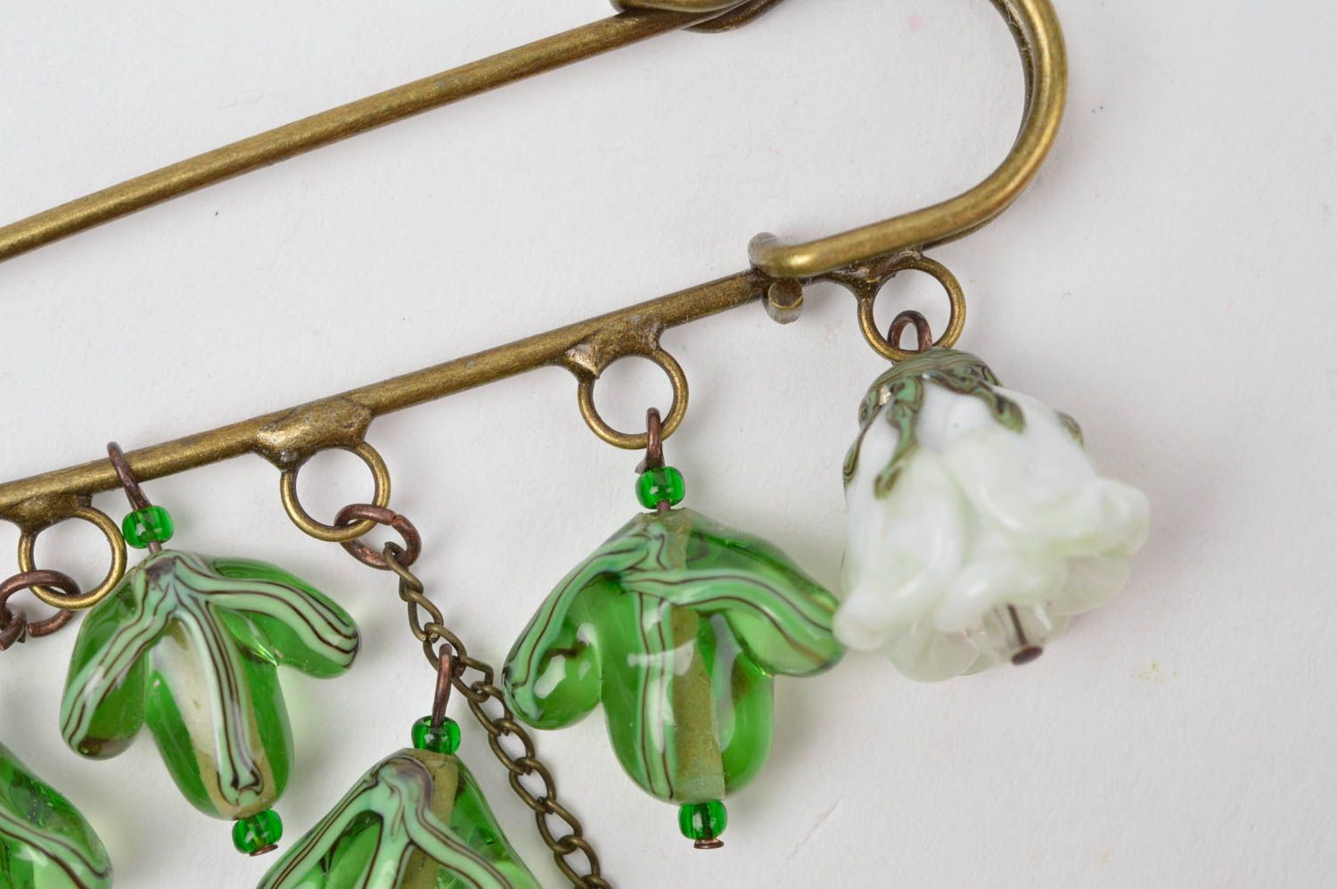 Handmade designer glass brooch jewelry present for women stylish brooch photo 4