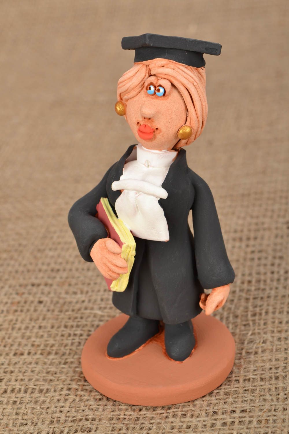 Homemade clay statuette Woman Judge photo 1