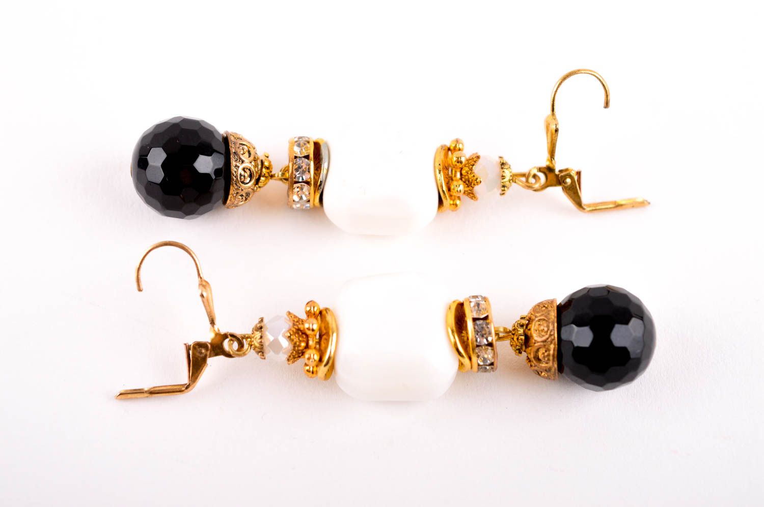 Handmade designer long earrings jewelry with natural stones fashion jewelry photo 5