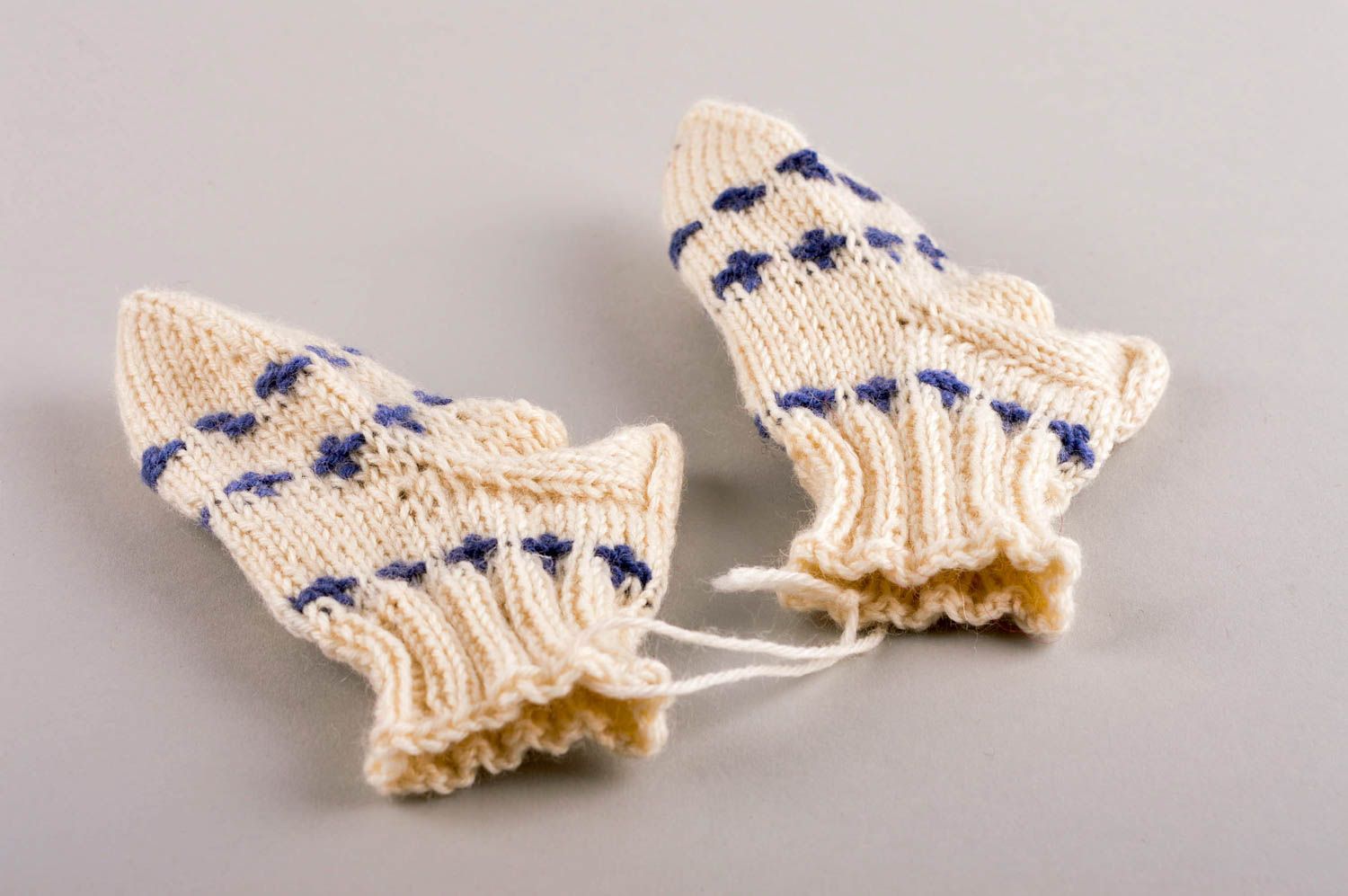 Beautiful handmade knitted socks childrens warm socks accessories for kids photo 3