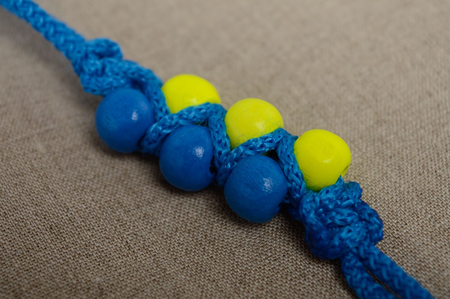 Macrame keychain with beads photo 4