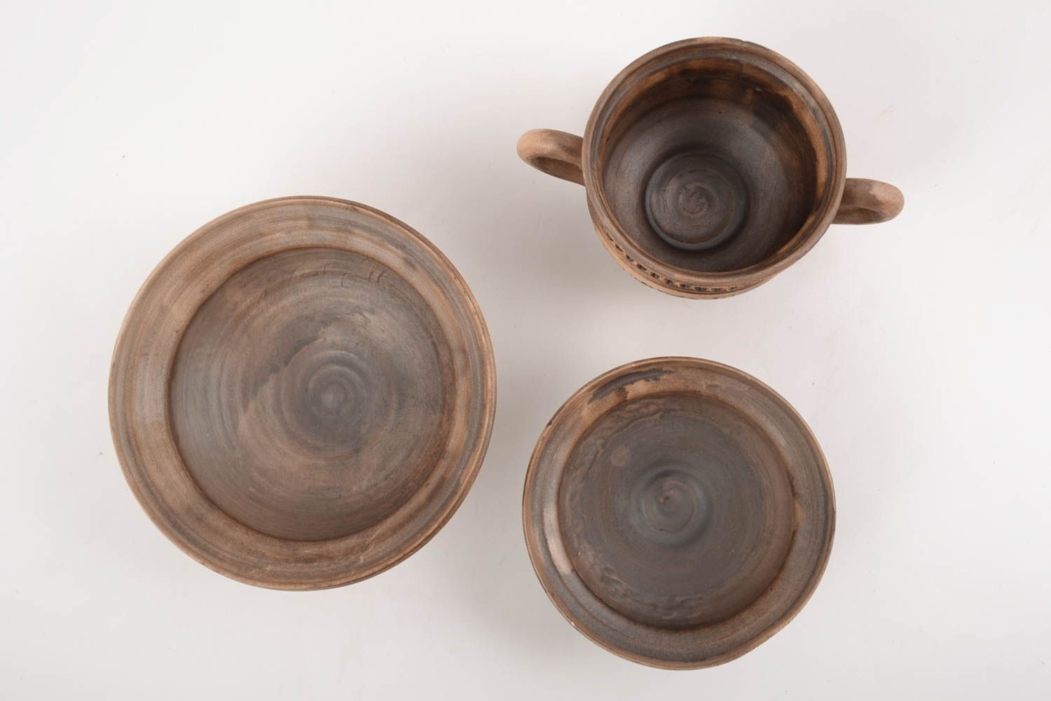 Conjunto de vajilla cerámica artesanal 2 escudillas y bol 500 ml y 250 ml foto 2