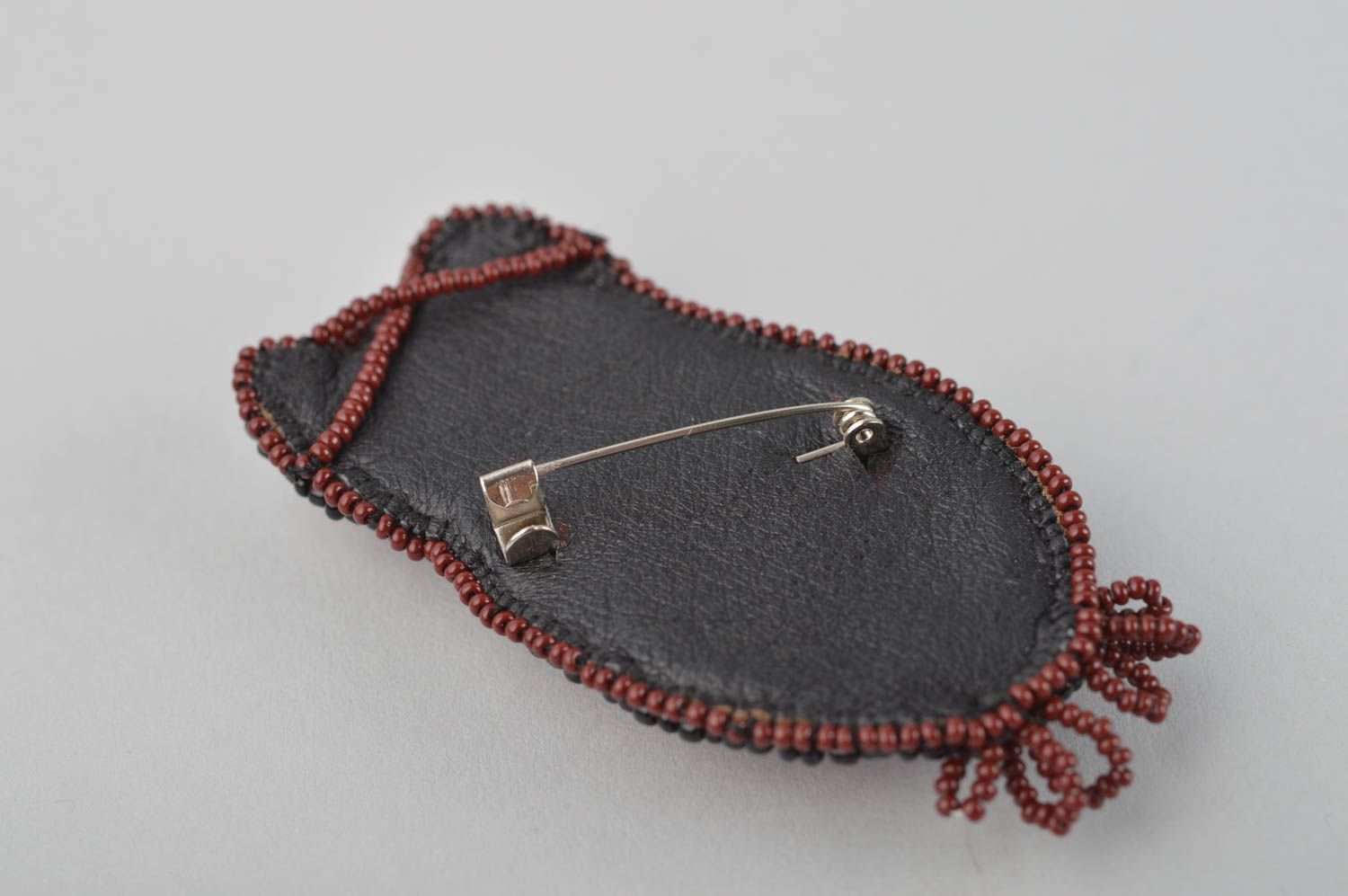 Broche hibou faite main Accessoire femme en perles de rocaille Cadeau femme photo 4