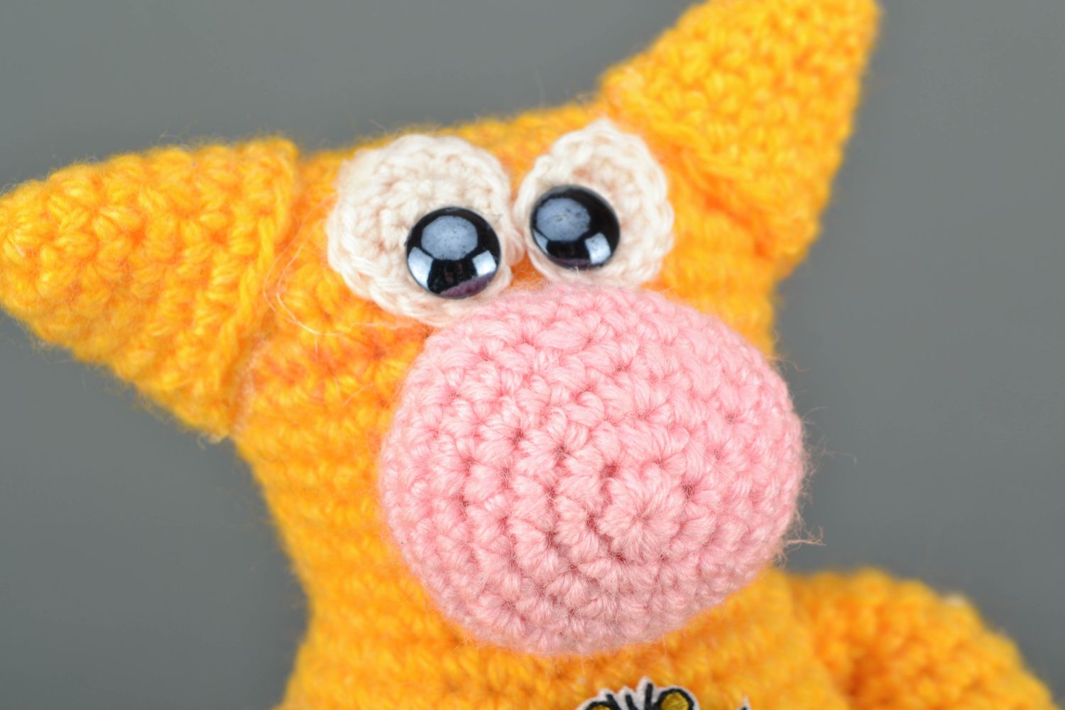 Handmade soft crochet toy Cat with Heart photo 3