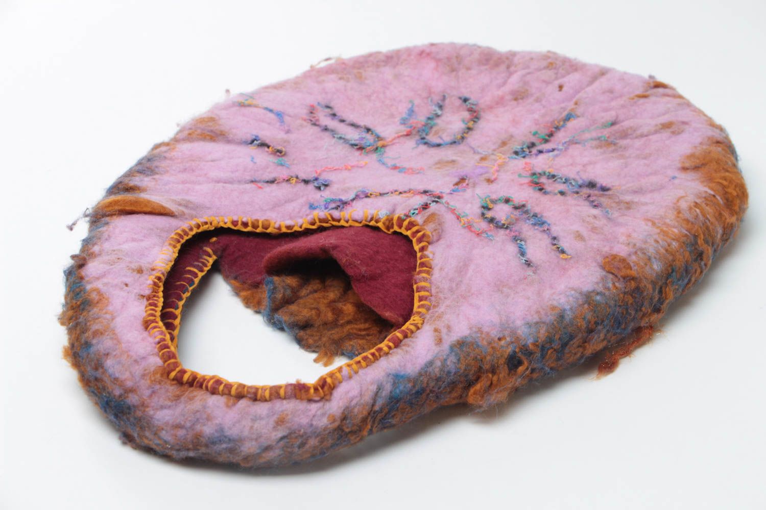 Bolso hecho a mano de fieltro de lana natural original accesorio de mujer foto 4