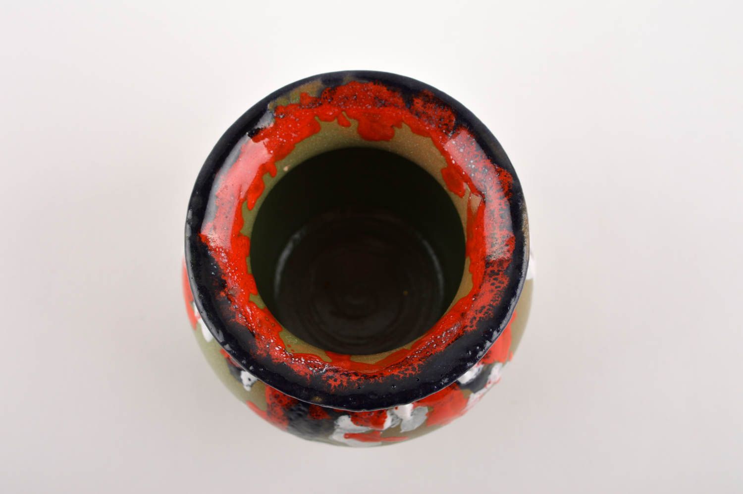 Petit Vase en argile fait main peint de glaçure colorée Décoration maison photo 4