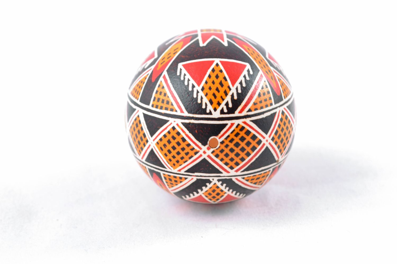 Handmade painted chicken egg with solar symbol photo 4
