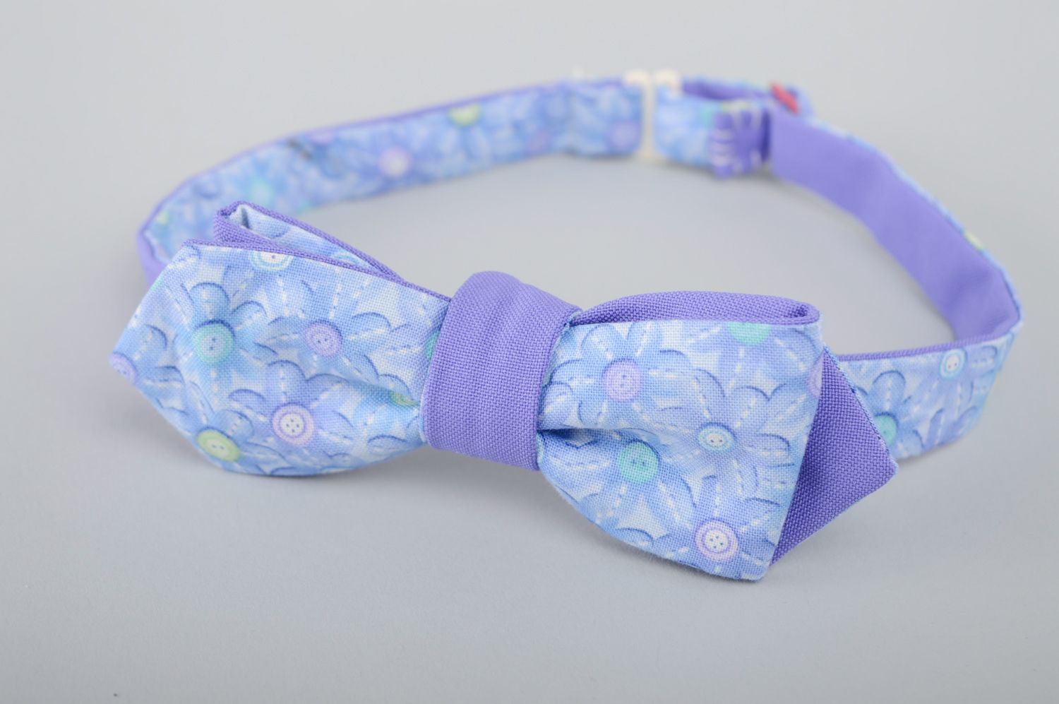 Текстильный галстук-бабочка самовяз двусторонний фото 1
