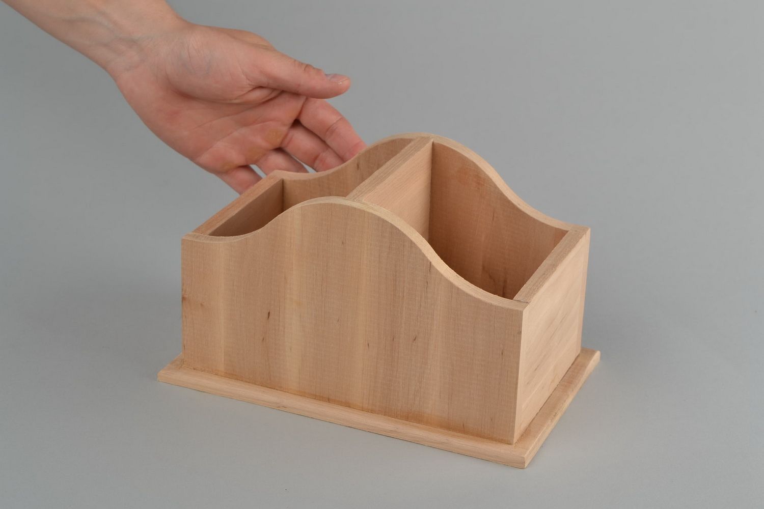 Handmade designer wooden blank holder for stationery or spices DIY photo 2