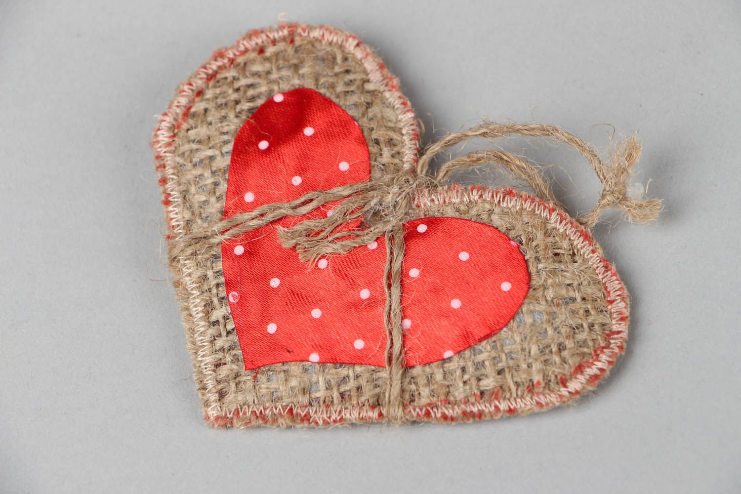 Brinquedo para Árvore de Natal em forma de um coração feito à mão de tecido acessórios para Natal  foto 3