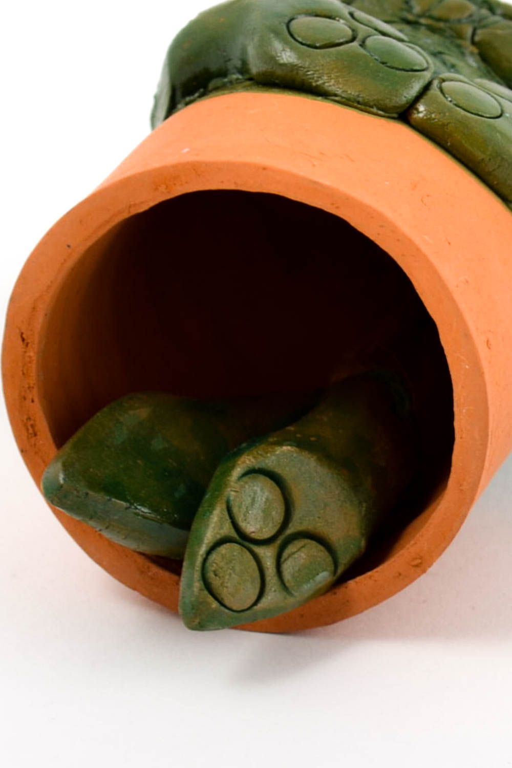 Cloche sonnette Déco maison fait main Suspension décorative grenouille argile photo 5