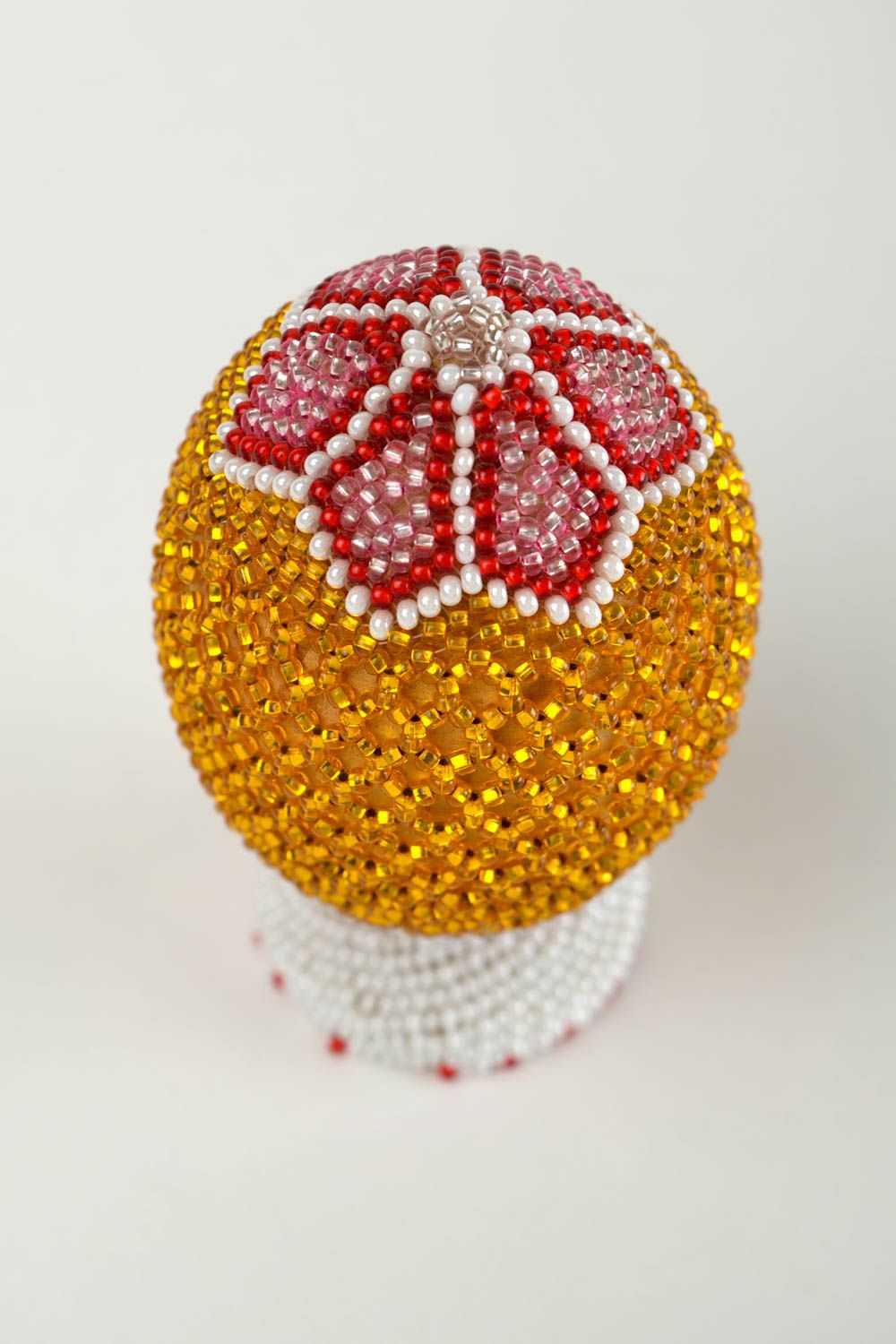 Handmade home decor Easter egg for decorative use bead weaving souvenir ideas photo 3