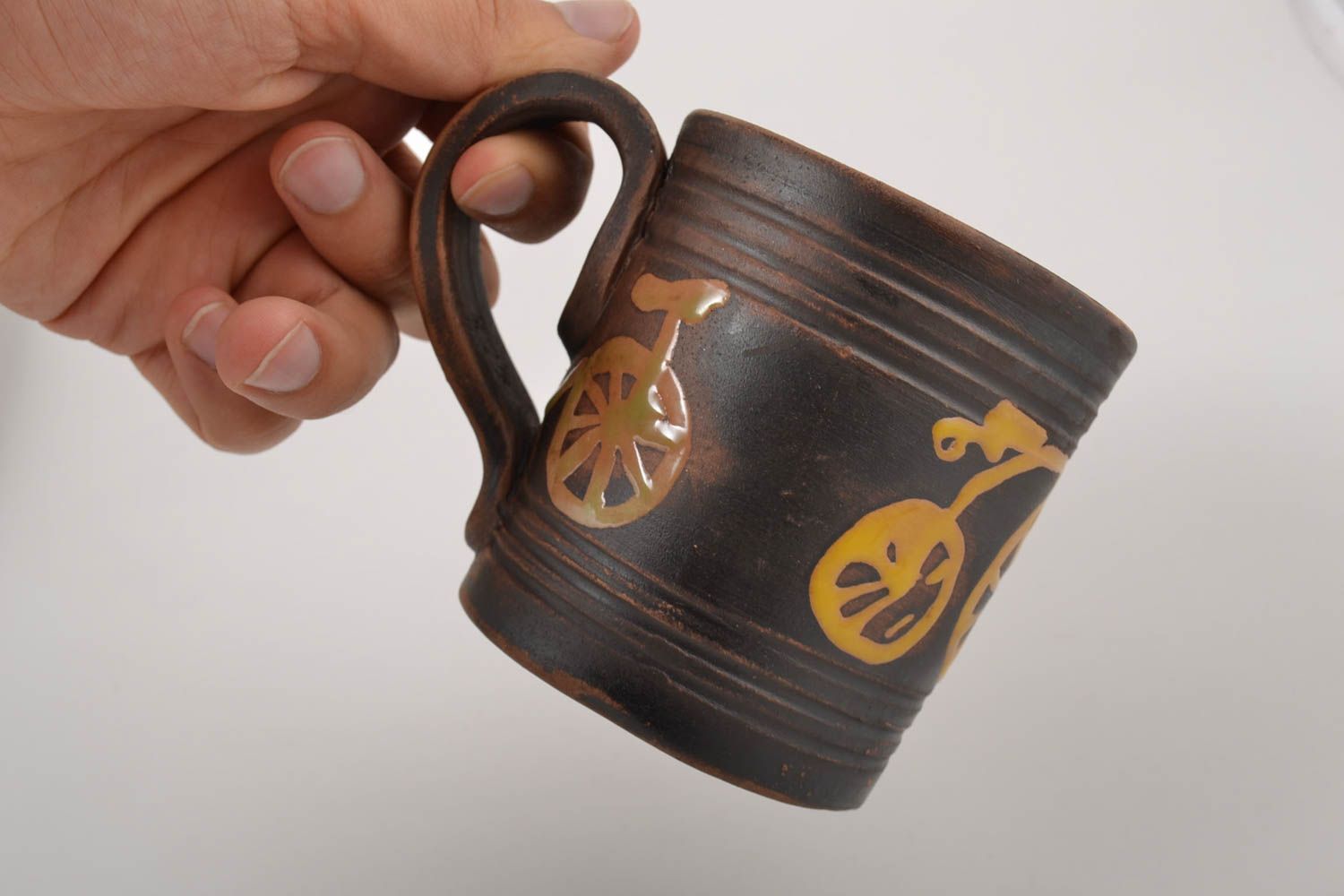Чашка ручной работы глиняная чашка посуда для чая чашка для чая авторская фото 2