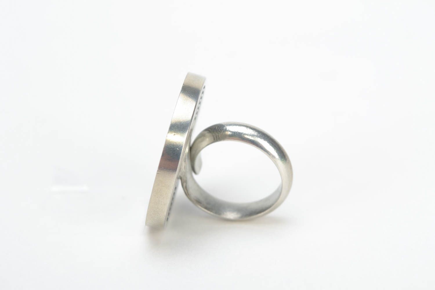 Заготовка для кольца круглая большая с регулируемым размером из металла хэнд мейд фото 4