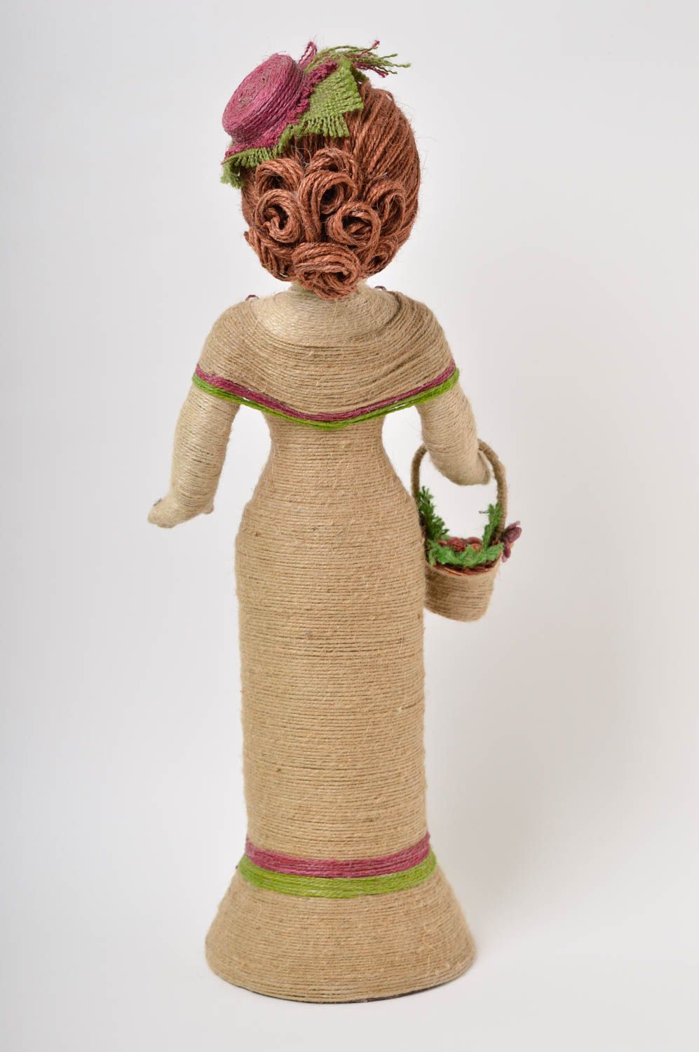 Кукла ручной работы декор для дома кукла из шпагата статуэтка фигурка Цветочница фото 5