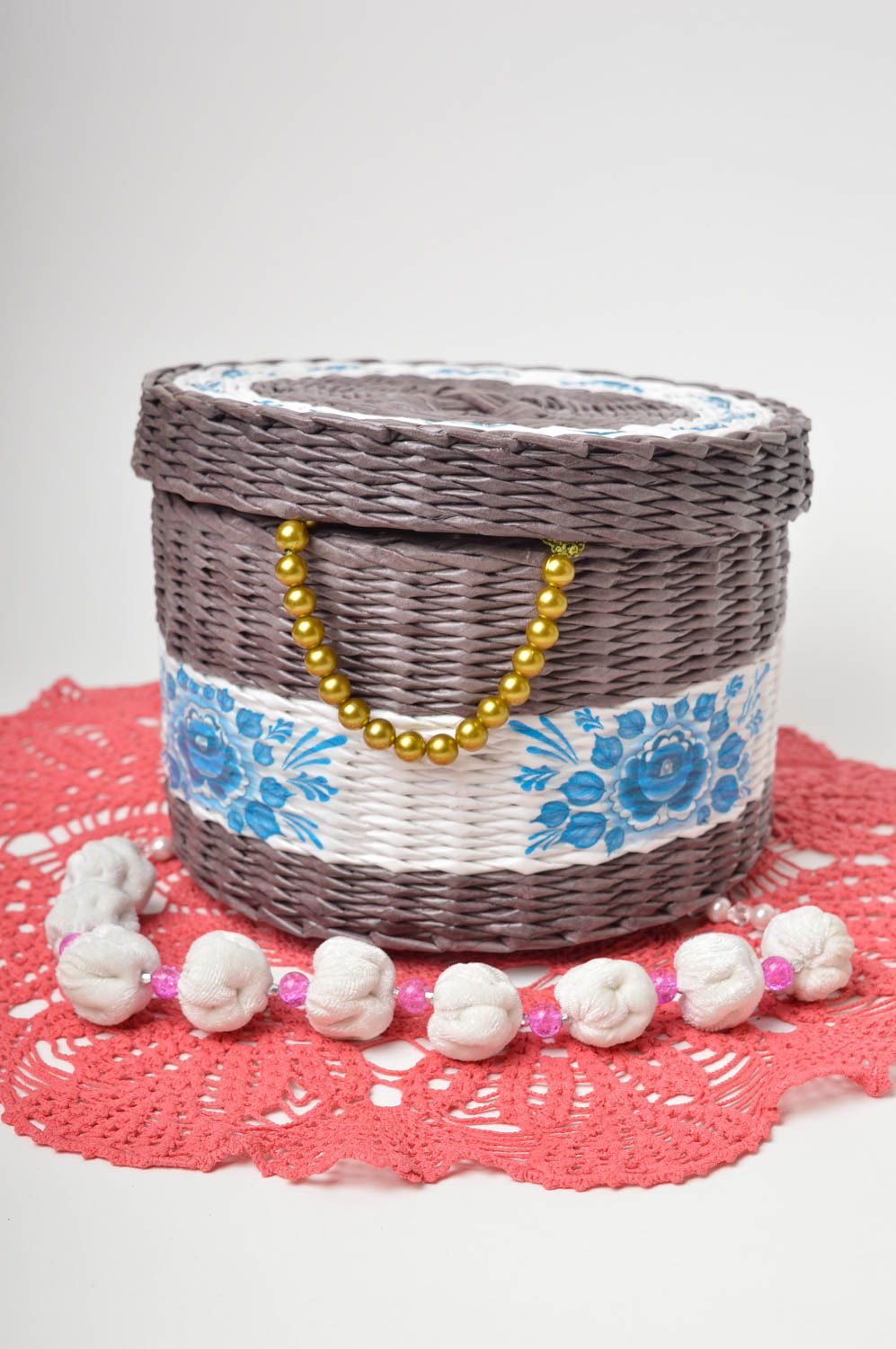 Storage basket homemade home decor woven baskets handmade gifts jewelry storage photo 1