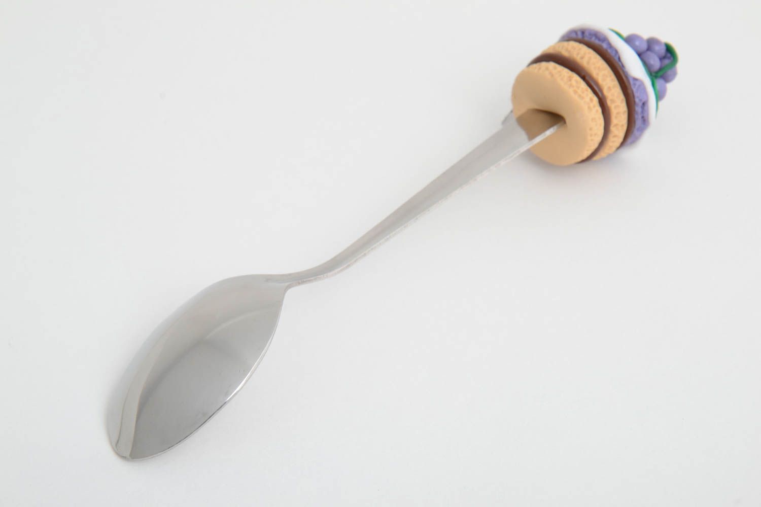 Handmade teaspoon polymer handle unusual cutlery decorative tableware  photo 3