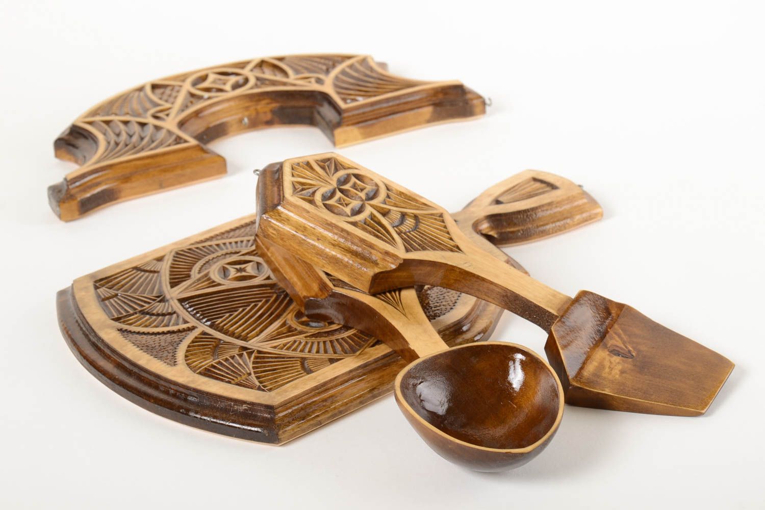 Handmade cutting board wooden spoon wooden cutting board decorative dishes photo 4