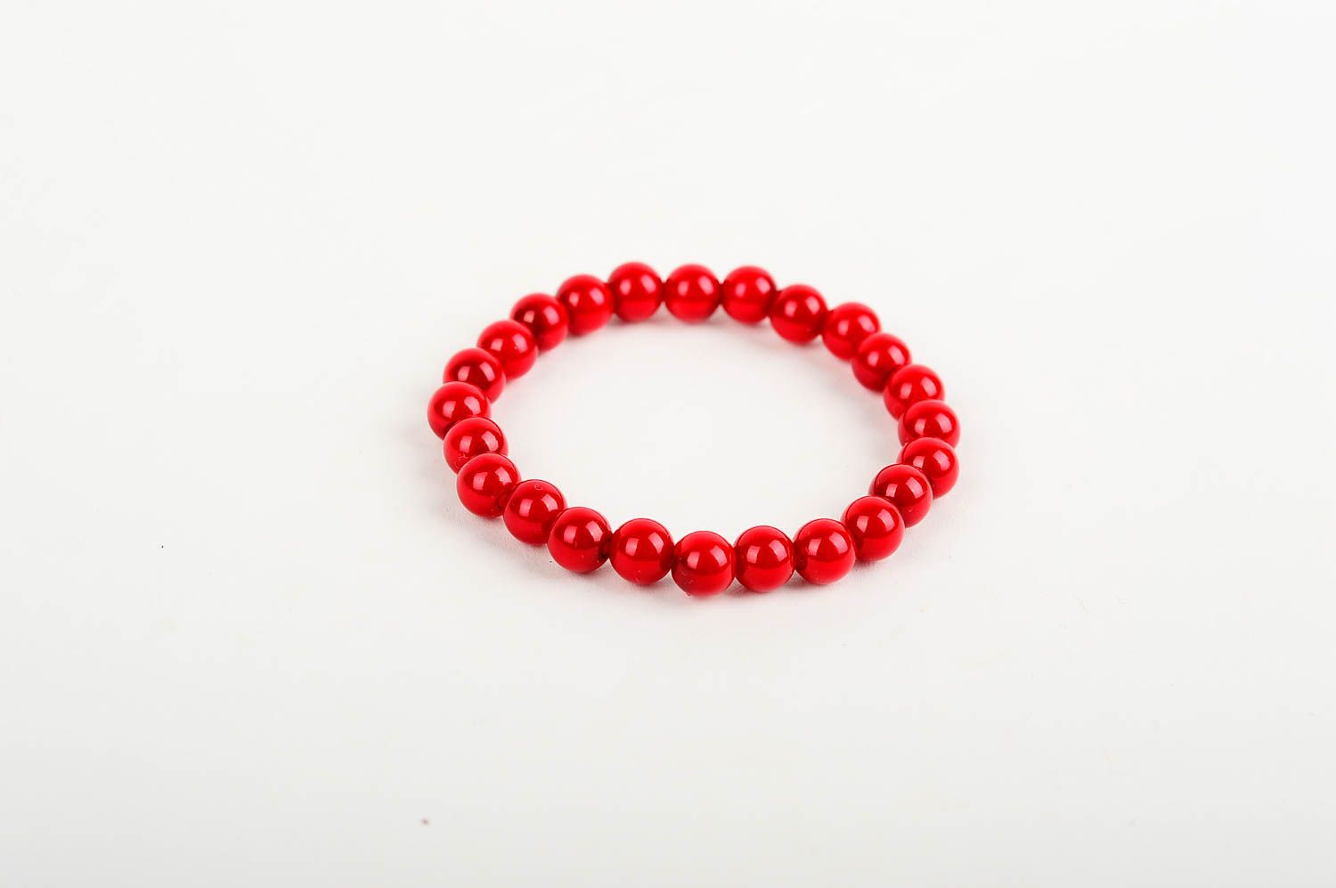 Bracelet perles fantaisie Bijou fait main rouge Cadeau pour femme design photo 3
