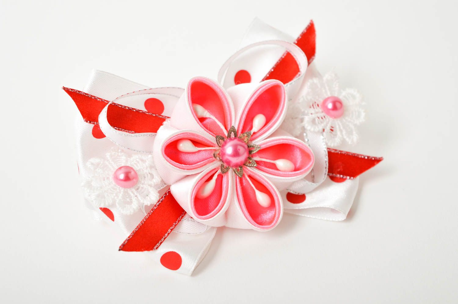 Deko Accessoire handgeschaffen Haargummi für Mädchen elegant Haargummi Blume foto 2