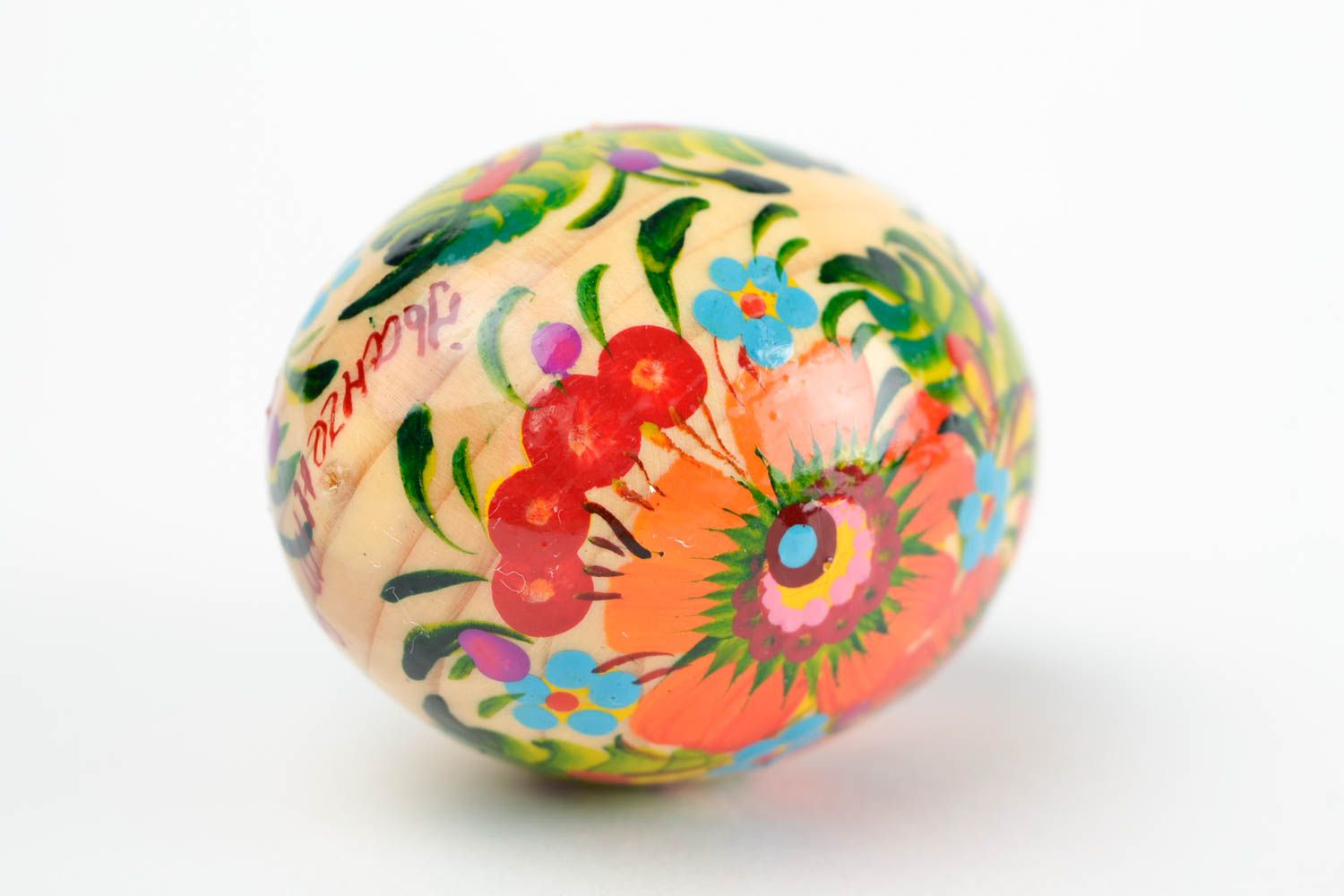 Bright handmade Easter egg painted wooden egg home design decorative use only photo 5