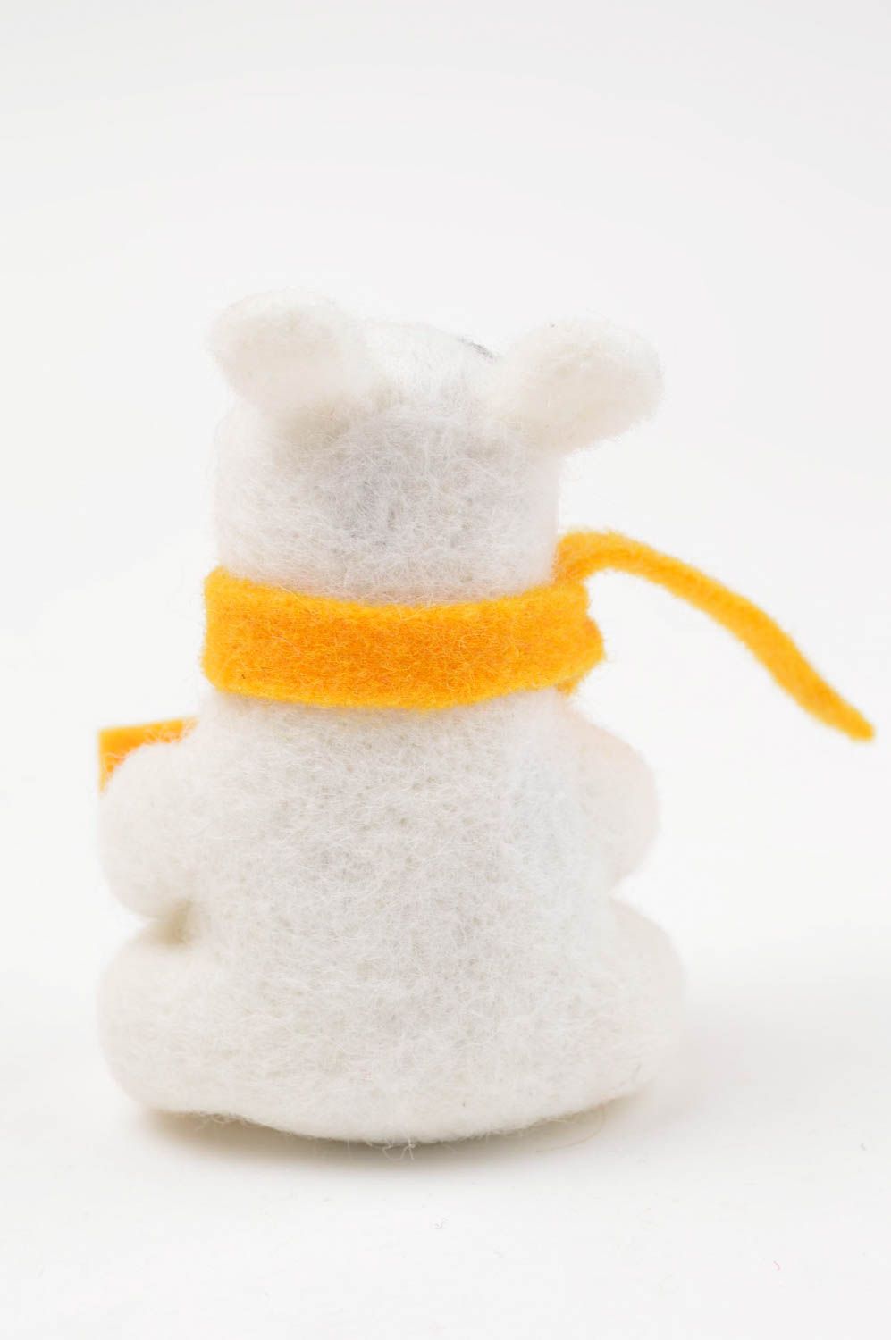 Peluche décorative fait main Jouet en laine Cadeau enfant en forme d'ours blanc photo 4