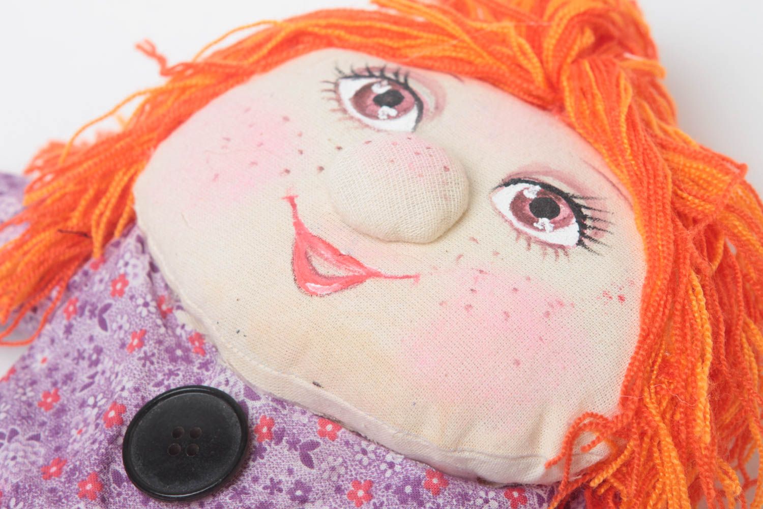 Смешная текстильная кукла домовенок из бязи авторская игрушка ручной работы фото 2