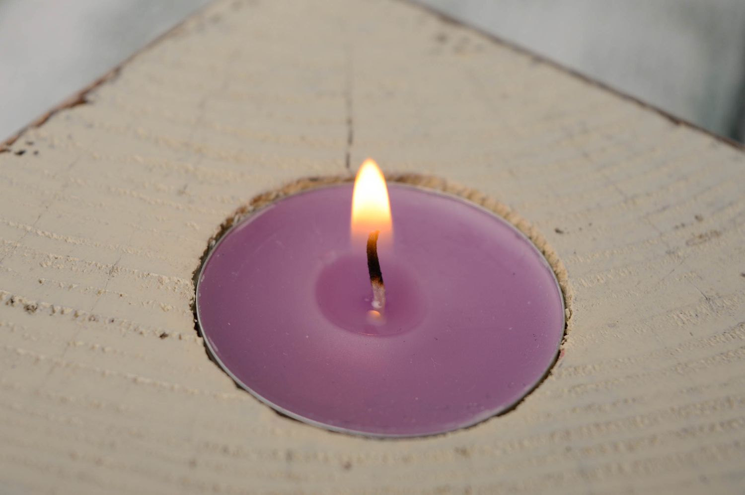 Handmade wooden candlestick for a tablet candle photo 5