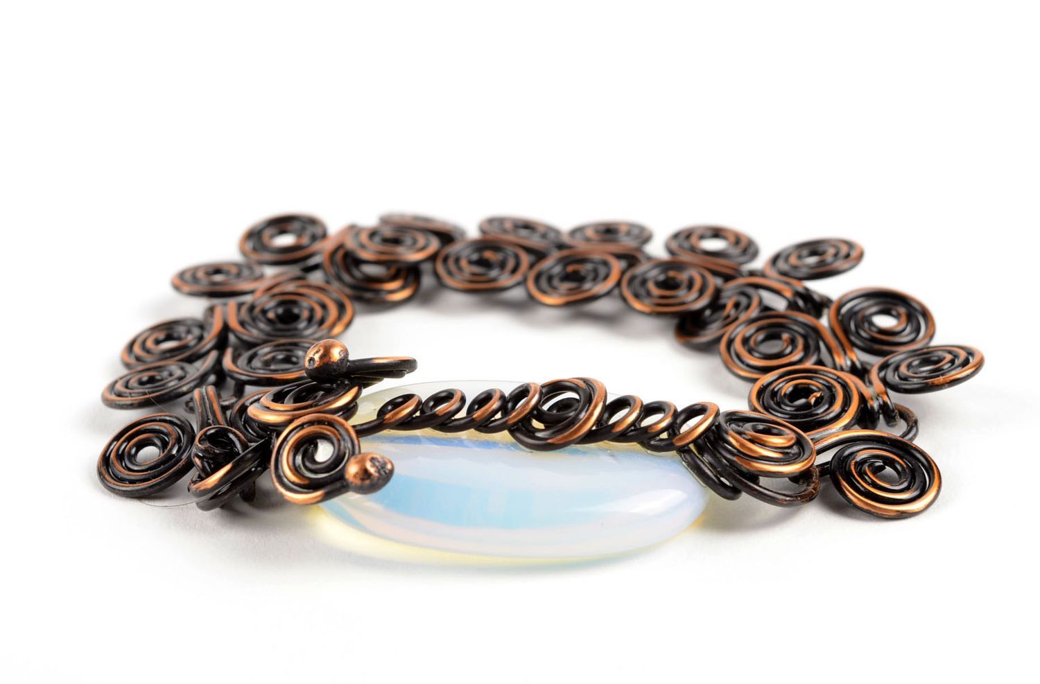 Украшение ручной работы женский браслет украшение из меди с камнем стильное фото 3