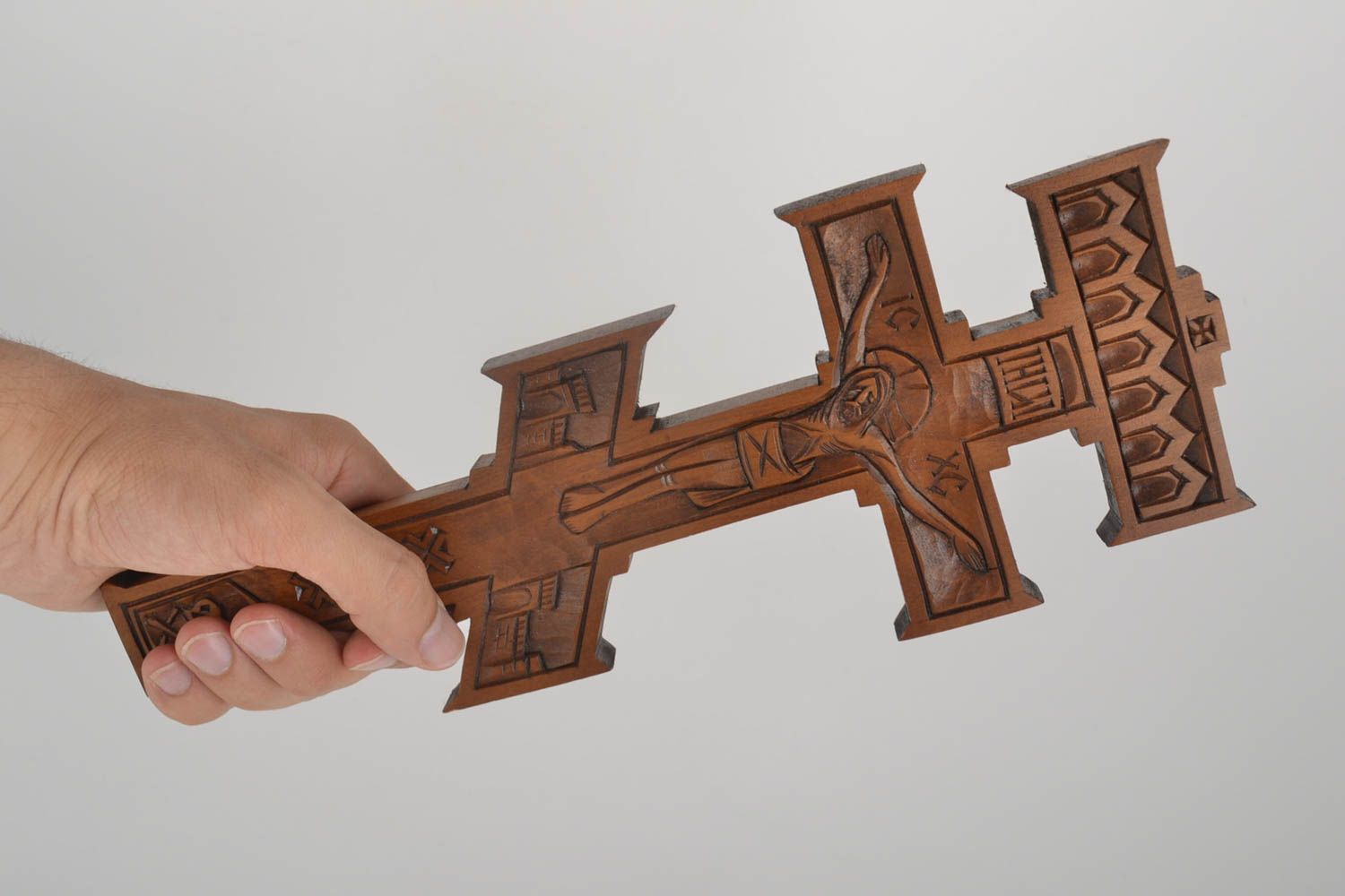 Крест ручной работы крест православный украшение на стену крест из дерева фото 4