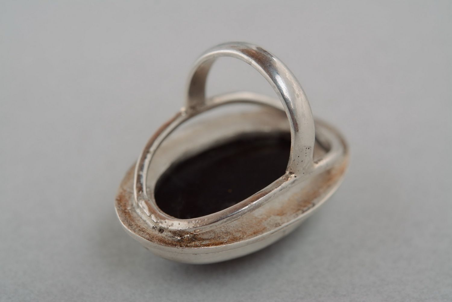 Серебряное кольцо с рогом фото 4