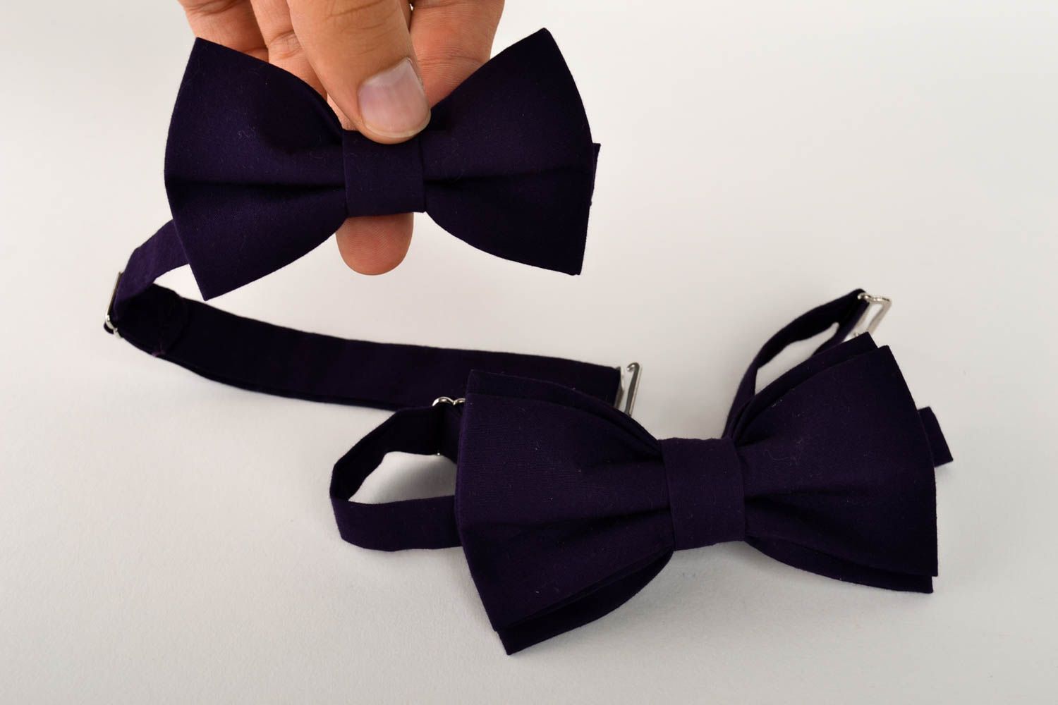 Handmade violet bow ties accessories for father and son designer bow ties photo 5